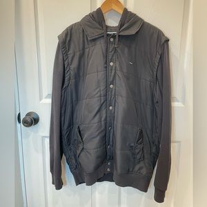 RVCA, L, Black, hooded puffer jacket